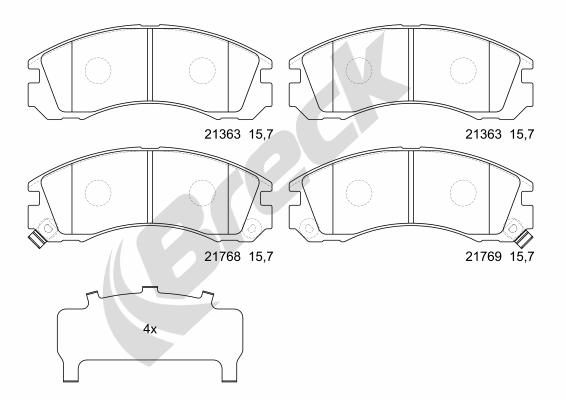 Set placute frana,frana disc 21363 00 701 10 BRECK